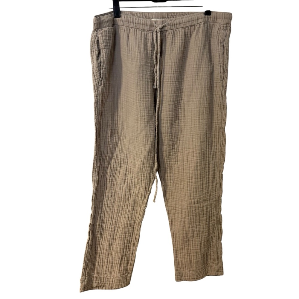 Dylan Women’s Beige Textured Gauge Joggers Loungewear Pants 💯 Cotton XL